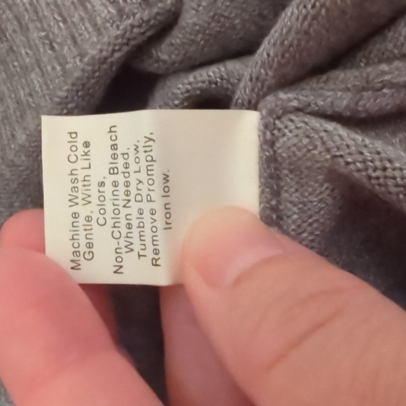 Grey Knit Sweater with Leopard Print Sleeves - Picture 6 of 6